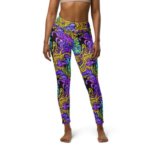 Electric Whorl on a Yoga Leggings