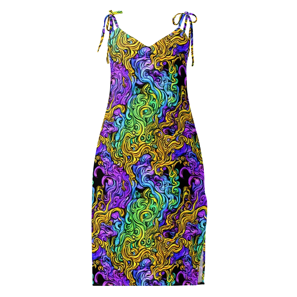 Electric Whorl on Slip Dress — Front