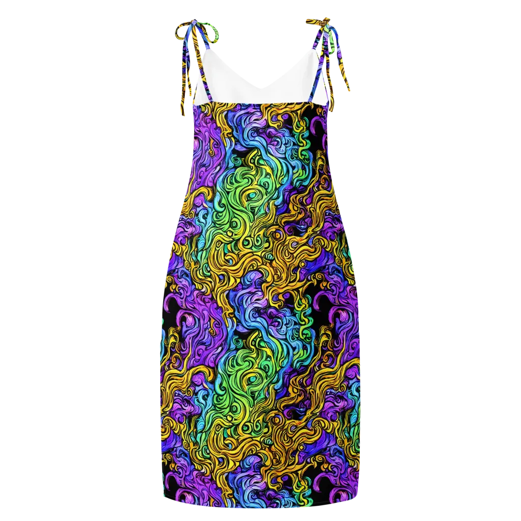 Electric Whorl on Slip Dress — Back