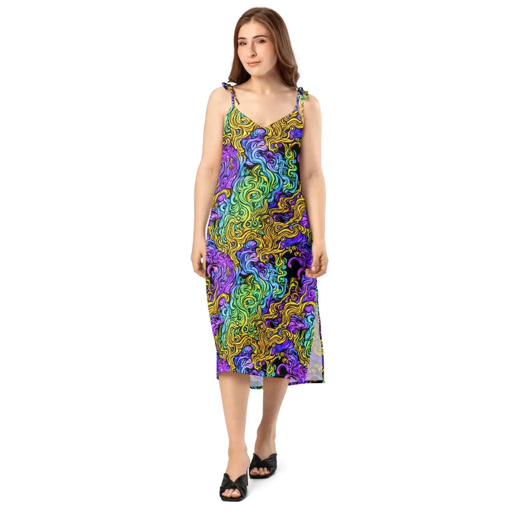 Electric Whorl on Slip Dress — Front
