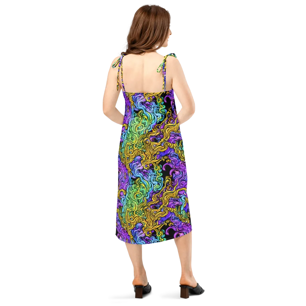 Electric Whorl on Slip Dress — Back