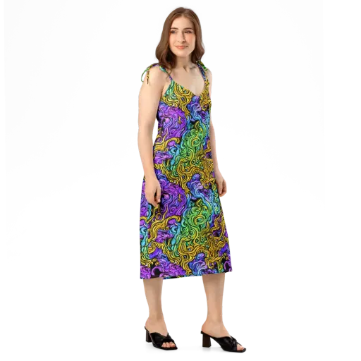 Electric Whorl on a Slip Dress