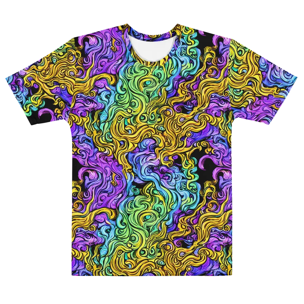 Electric Whorl on Men's Cotton Crew Neck T-Shirt — Front