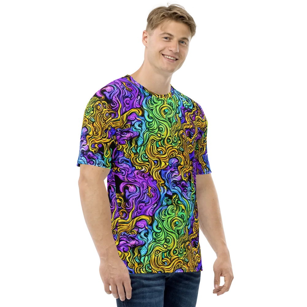 Electric Whorl on Men's Crew Neck T-Shirt — Right
