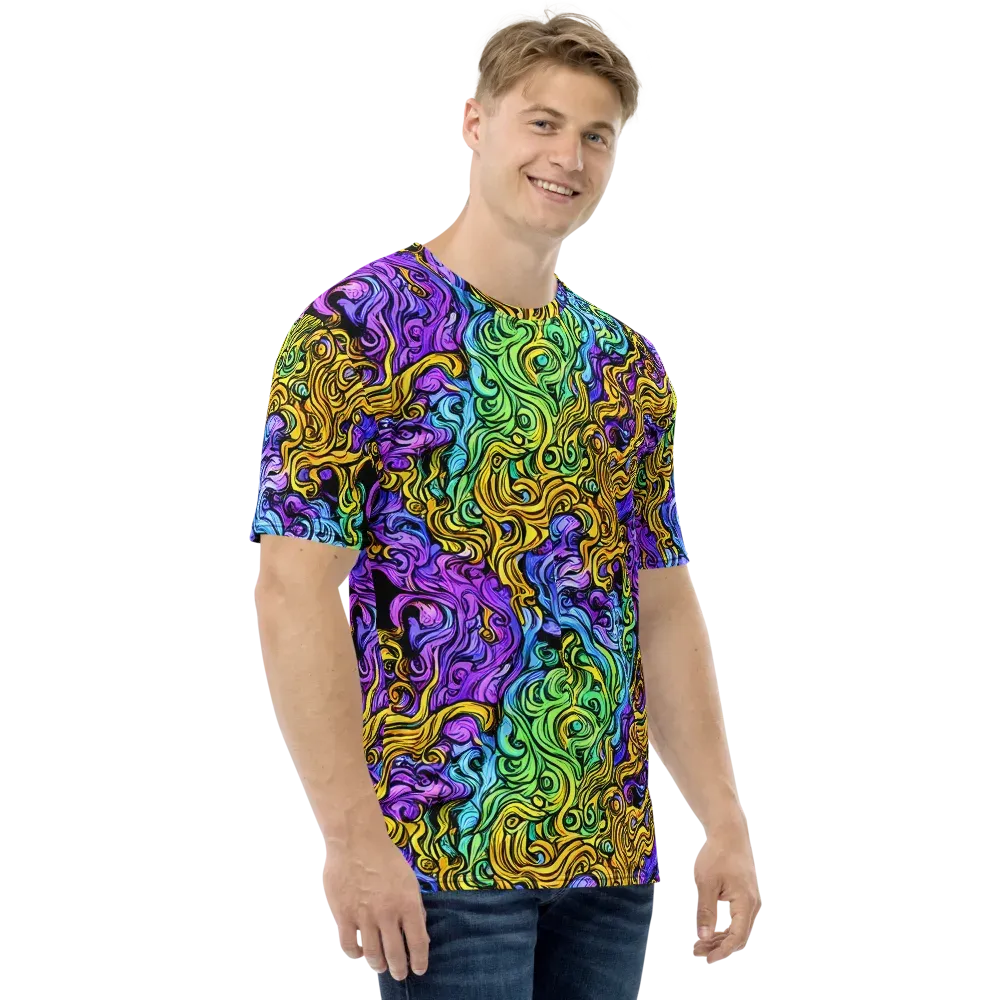 Electric Whorl on Men's Crew Neck T-Shirt — Right