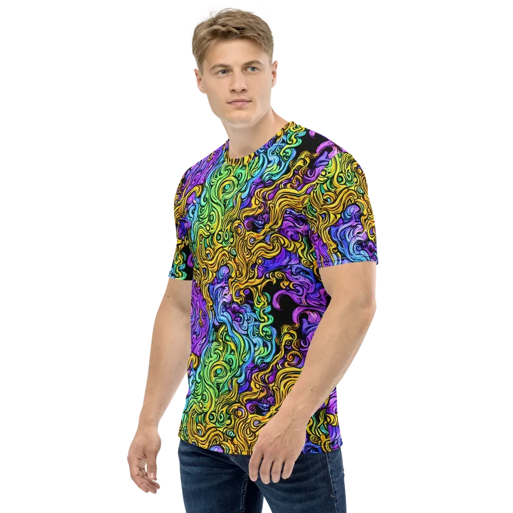 Electric Whorl on Men's Crew Neck T-Shirt — Left
