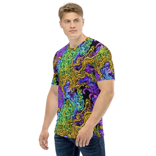 Electric Whorl on a Men's Crew Neck T-Shirt