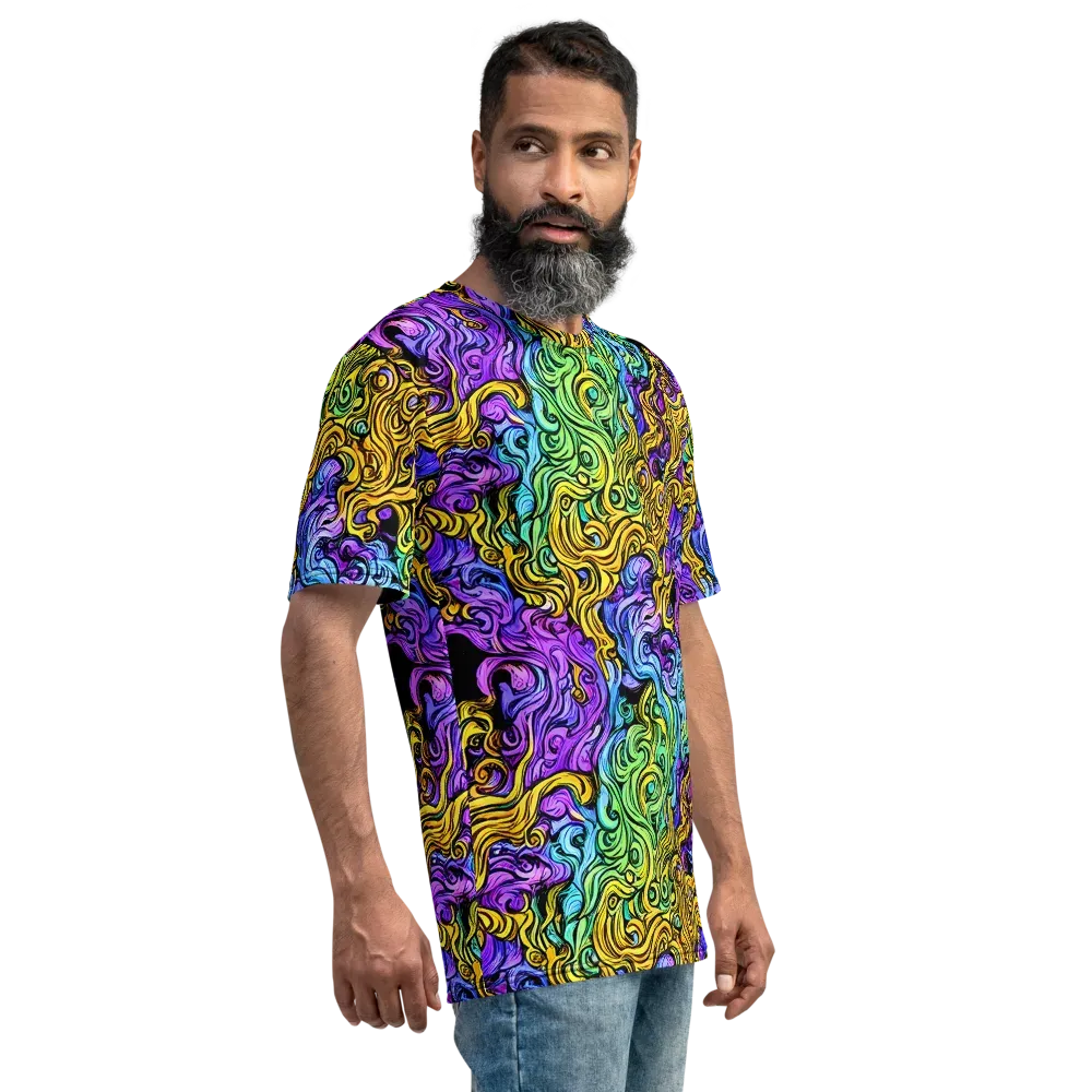 Electric Whorl on Men's Crew Neck T-Shirt — Right