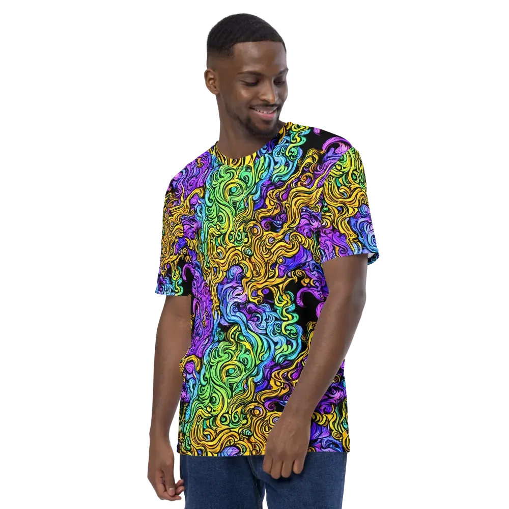 Electric Whorl on Men's Crew Neck T-Shirt — Left