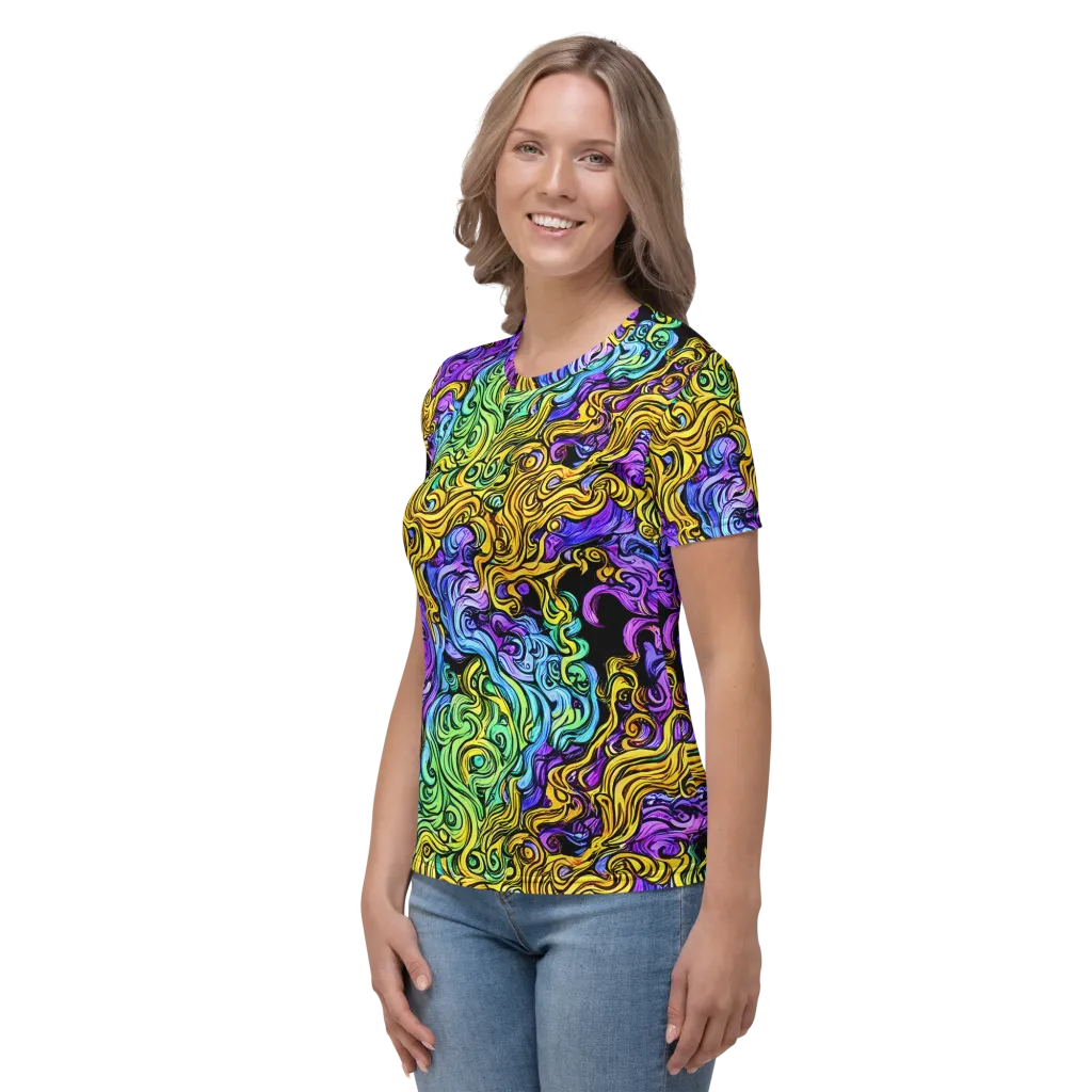 Electric Whorl on Women's Crew Neck T-Shirt — Left