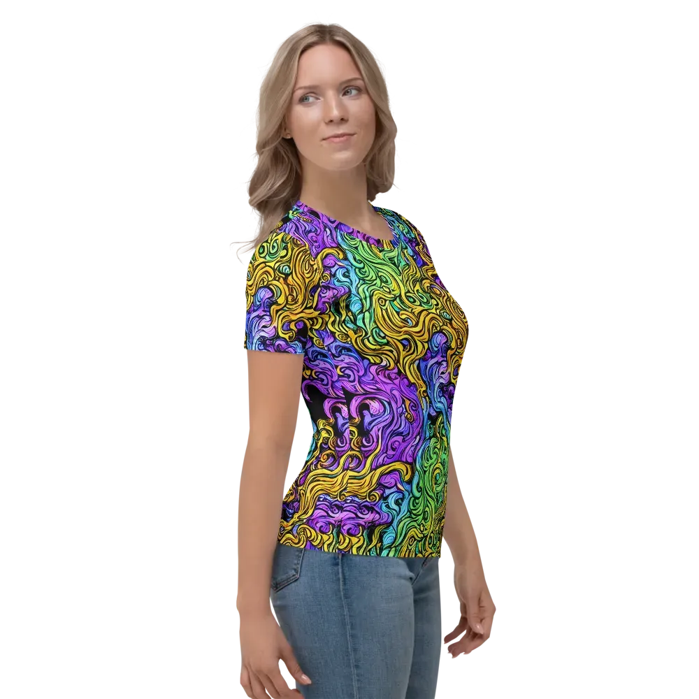 Electric Whorl on Women's Crew Neck T-Shirt — Right