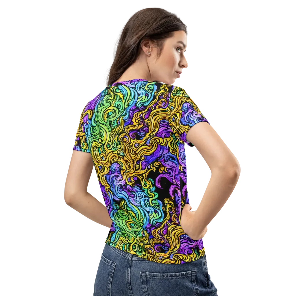 Electric Whorl on Women's Crew Neck T-Shirt — Back