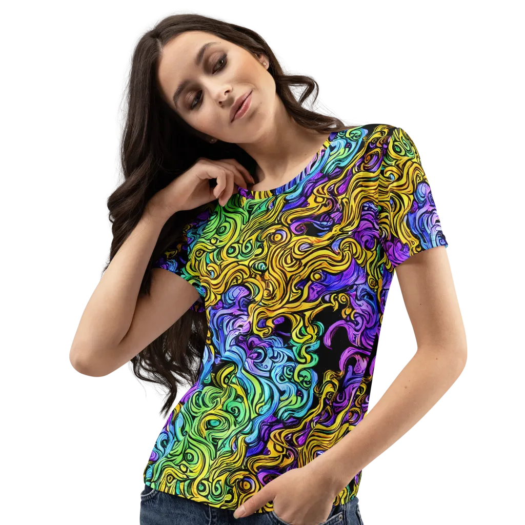 Electric Whorl on Women's Crew Neck T-Shirt — Left Front