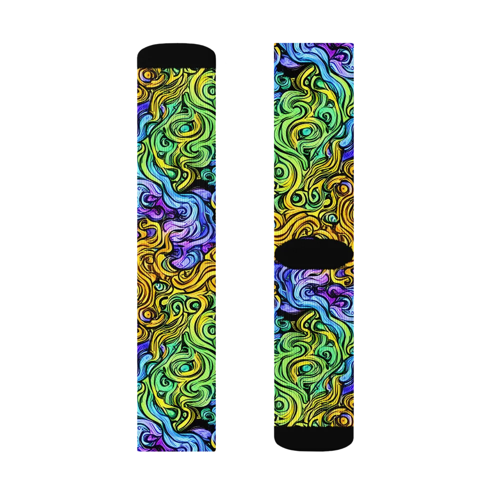 Electric Whorl on Socks — Left Sock