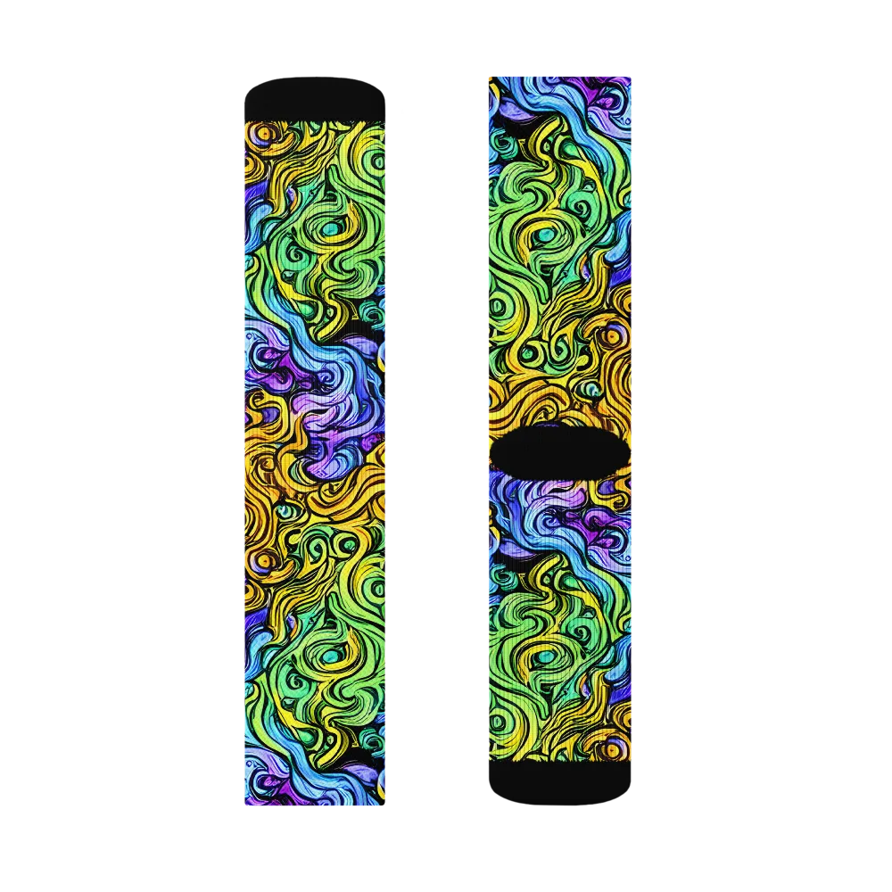Electric Whorl on Socks — Right Sock