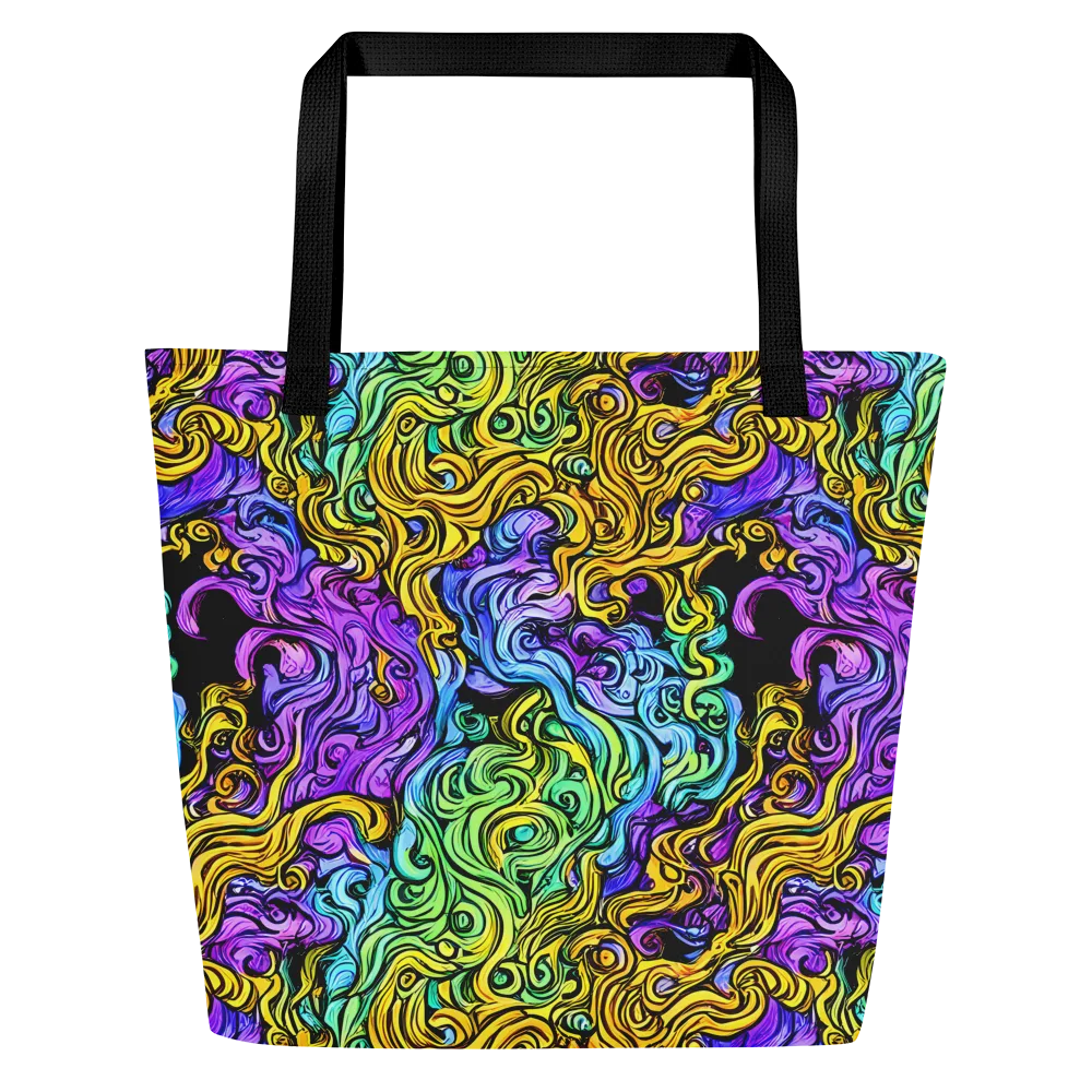 Electric Whorl on Large Tote Bag W/ Pocket — Front