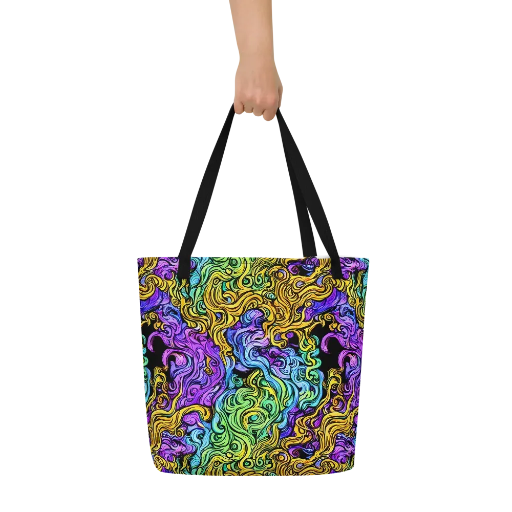 Electric Whorl on Large Tote Bag W/ Pocket — Front
