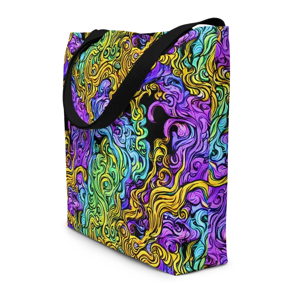 Electric Whorl on Large Tote Bag W/ Pocket — Front