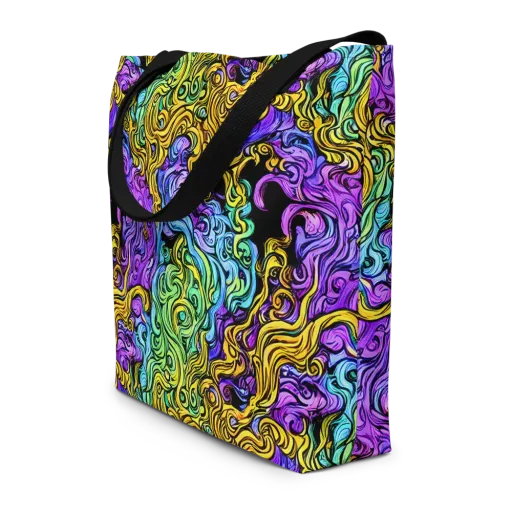 Electric Whorl on a Large Tote Bag W/ Pocket