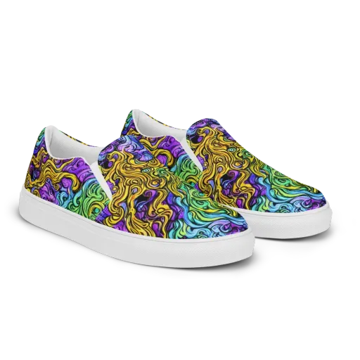 Electric Whorl on a Women's Slip-On Canvas Shoes