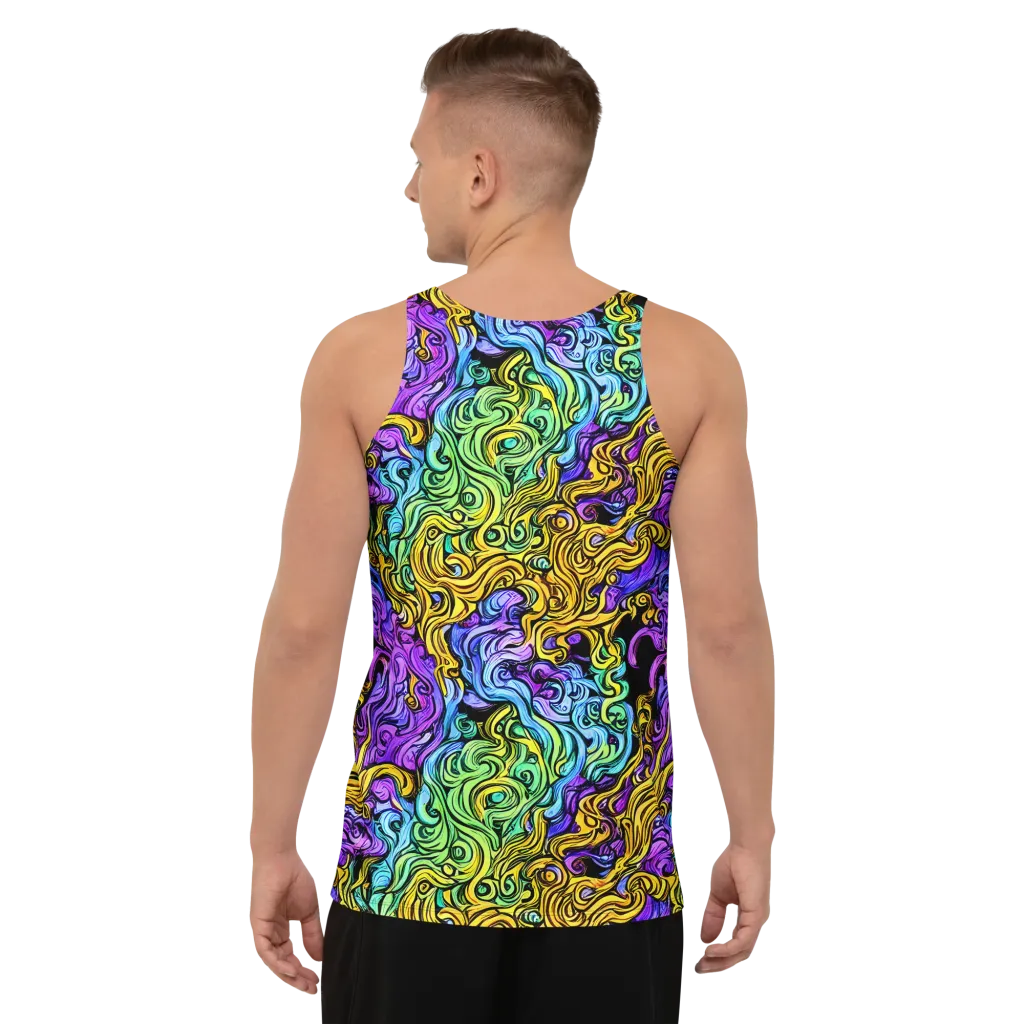 Electric Whorl on Men's Tank Top — Back