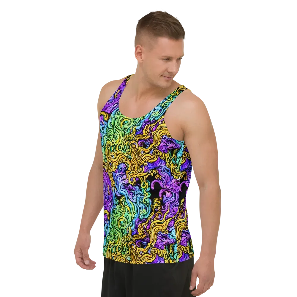 Electric Whorl on Men's Tank Top — Left Front