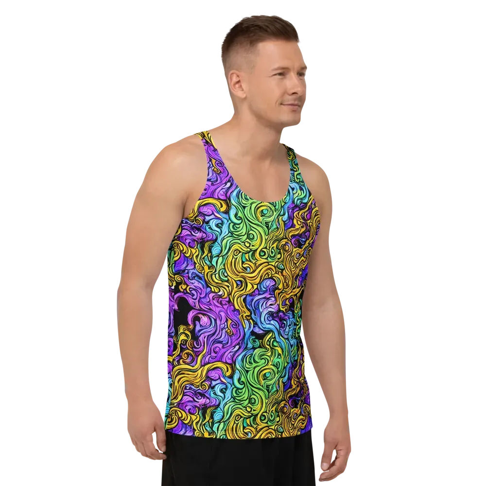 Electric Whorl on Men's Tank Top — Right Front