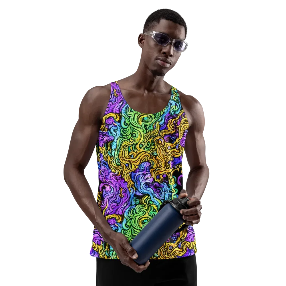 Electric Whorl on Men's Tank Top — Front