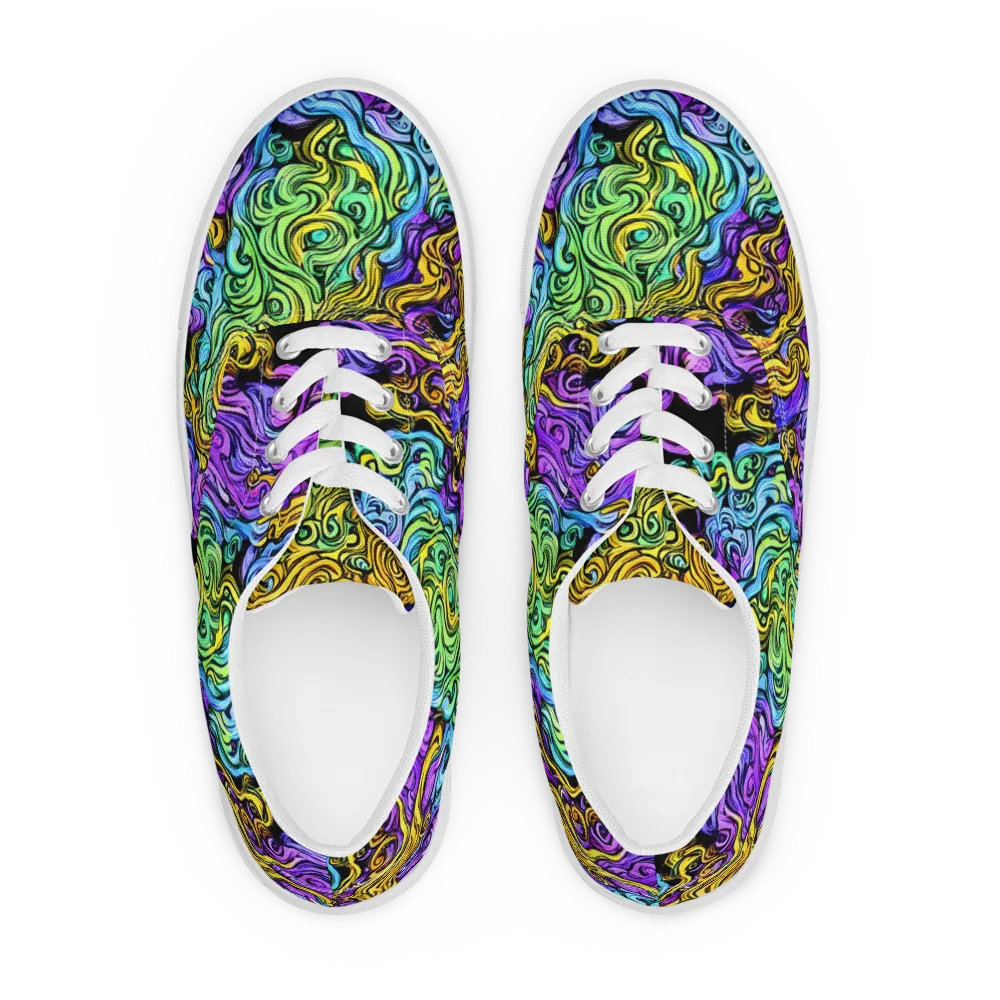 Electric Whorl on Men's Lace-Up Canvas Shoes — Front