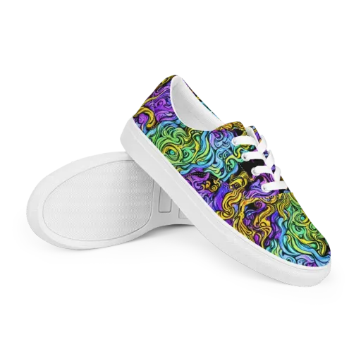 Electric Whorl on a Men's Lace-Up Canvas Shoes