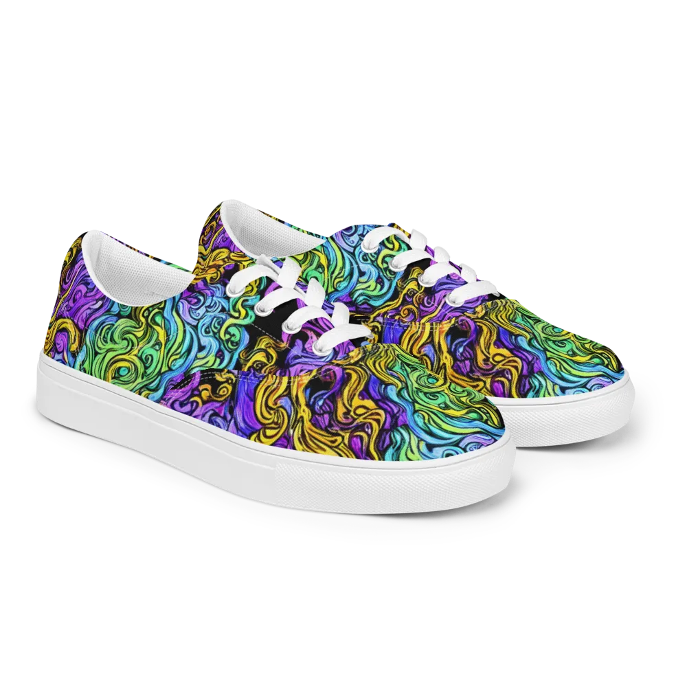 Electric Whorl on Men's Lace-Up Canvas Shoes — Right Front