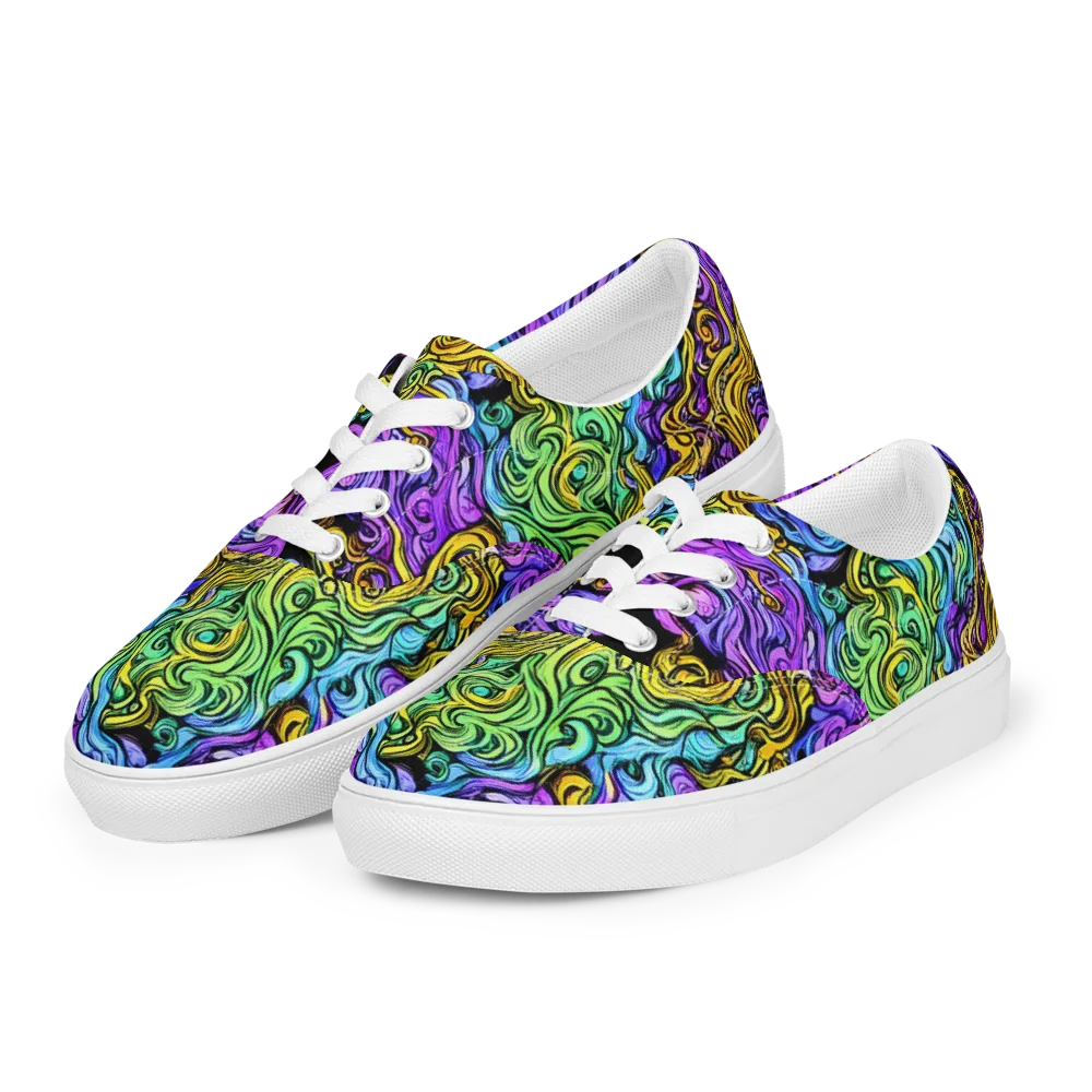 Electric Whorl on Men's Lace-Up Canvas Shoes — Left Front