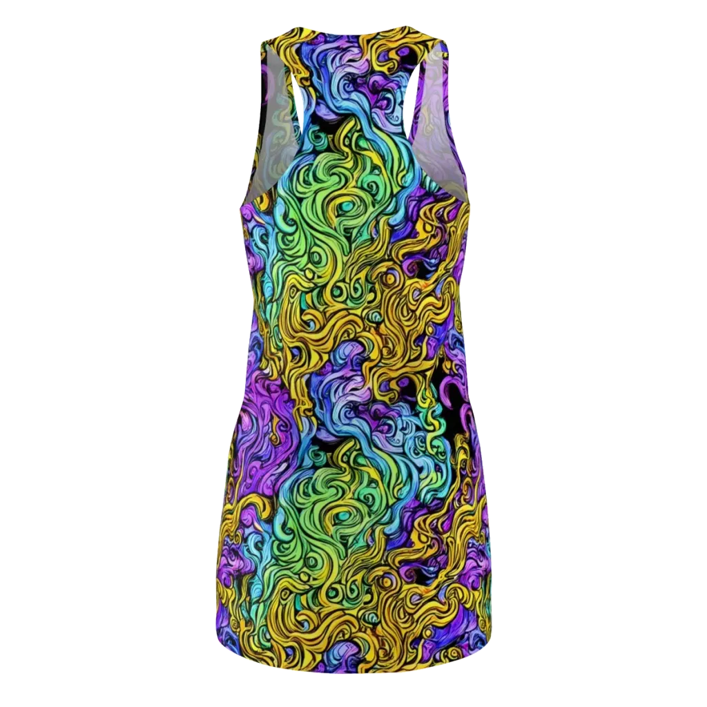 Electric Whorl on Racerback Dress — Back