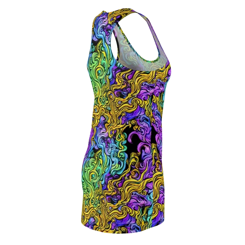 Electric Whorl on Racerback Dress — Back Side