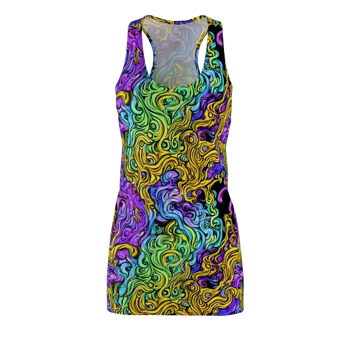 Electric Whorl on Racerback Dress — Front
