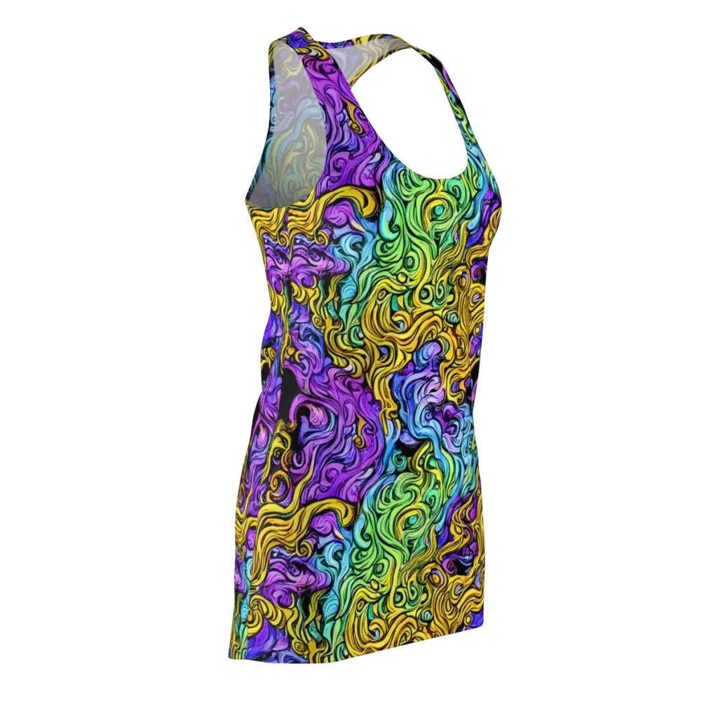 Electric Whorl on Racerback Dress — Front Side