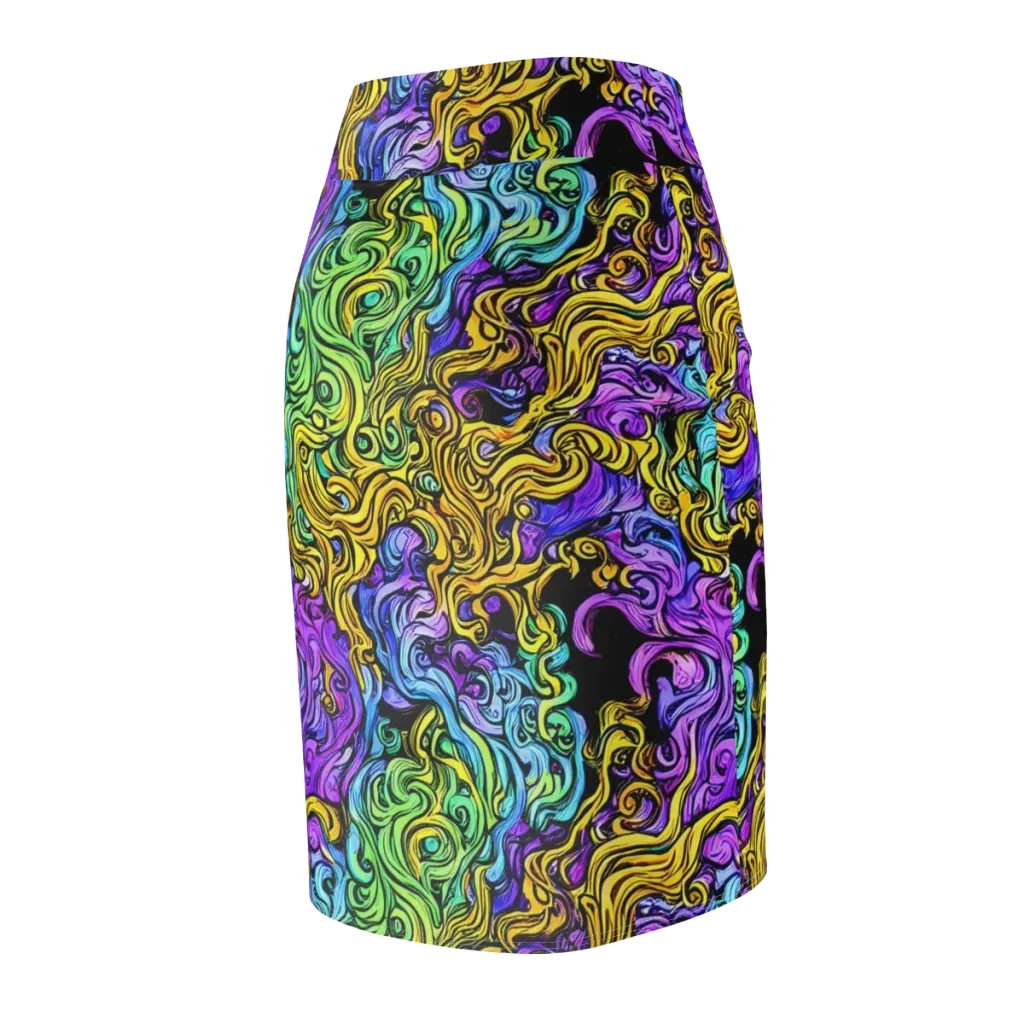 Electric Whorl on Pencil Skirt — Back Side