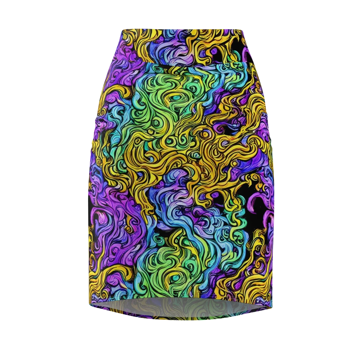 Electric Whorl on Pencil Skirt — Front