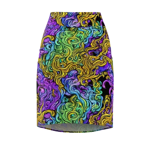 Electric Whorl on a Pencil Skirt