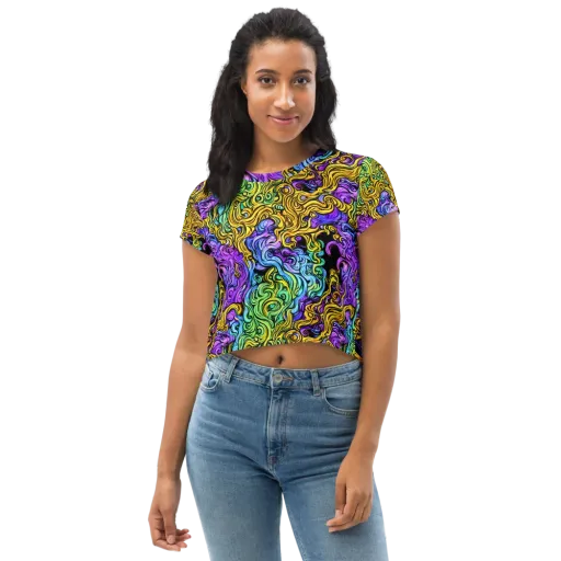 Electric Whorl on a Crop Tee