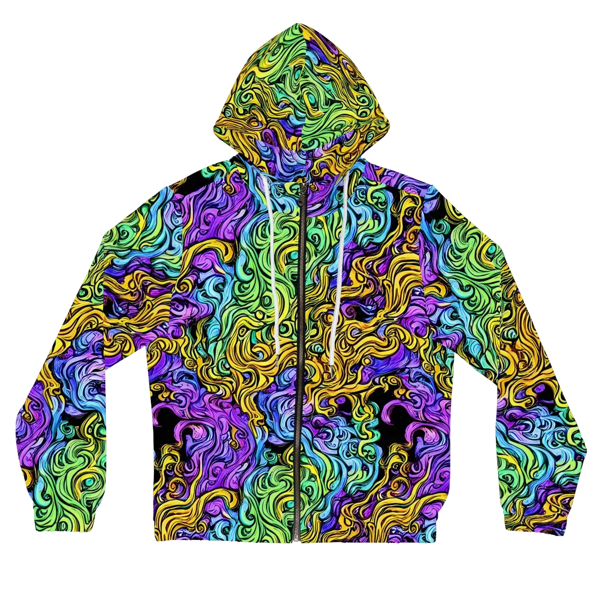 Electric Whorl on Women's Full-Zip Hoodie — Front