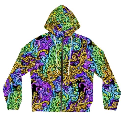 Electric Whorl on a Women's Full-Zip Hoodie
