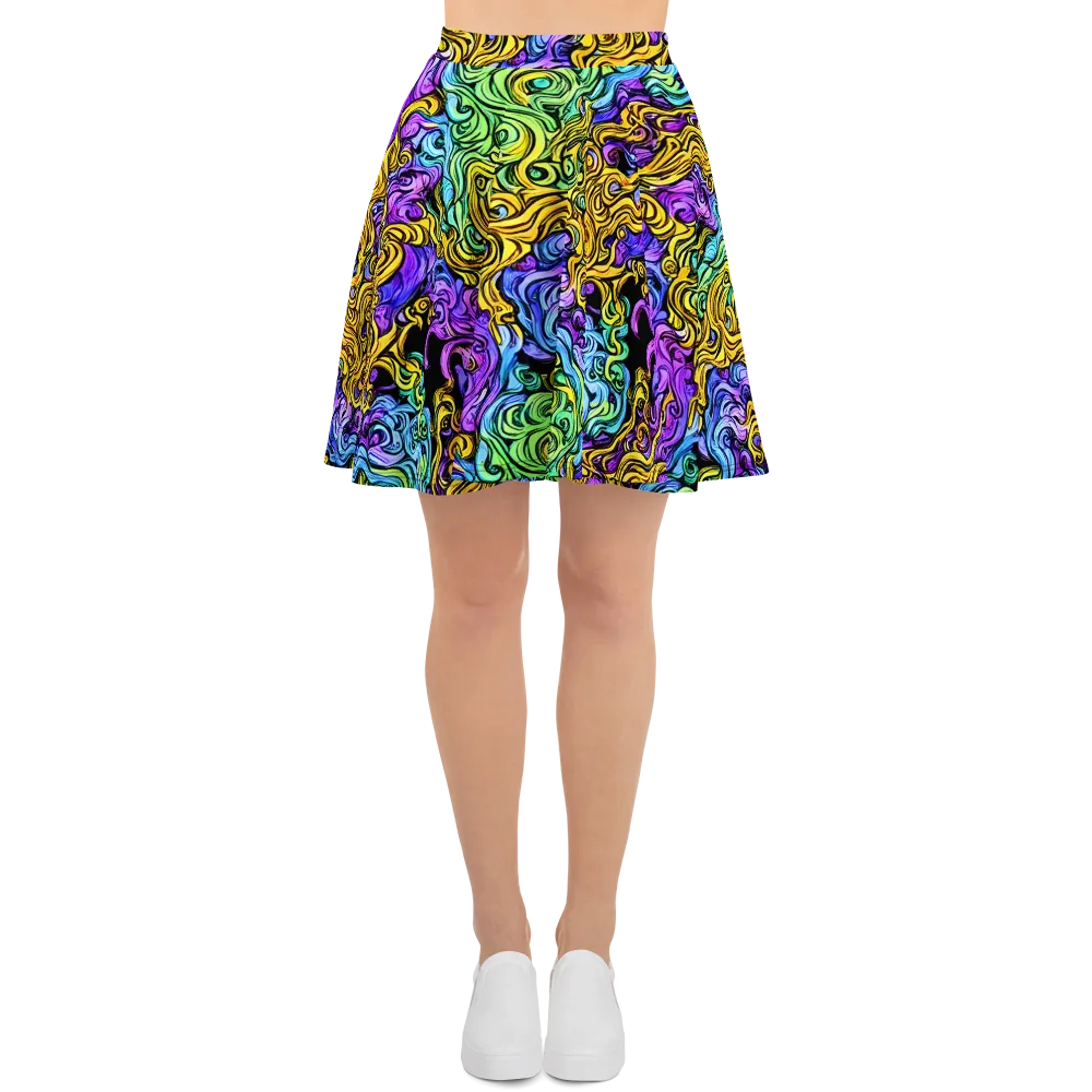 Electric Whorl on Skater Skirt — Front