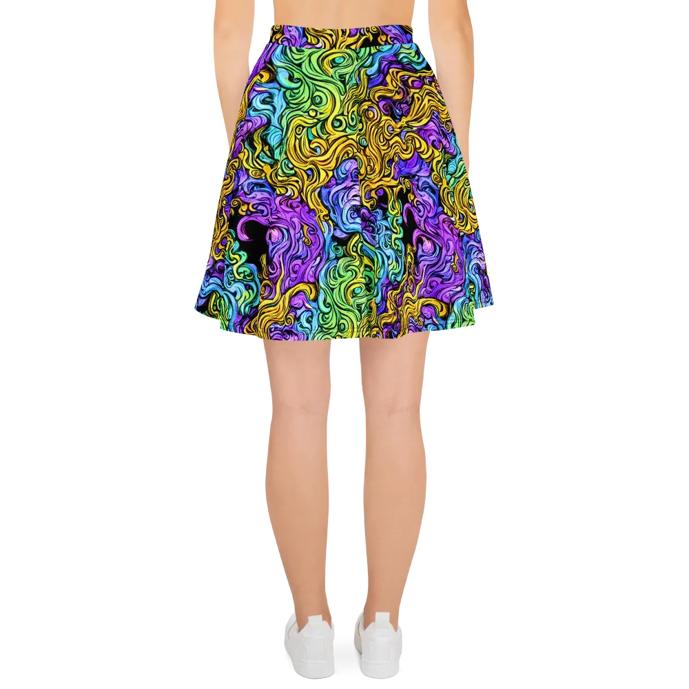 Electric Whorl on Skater Skirt — Back