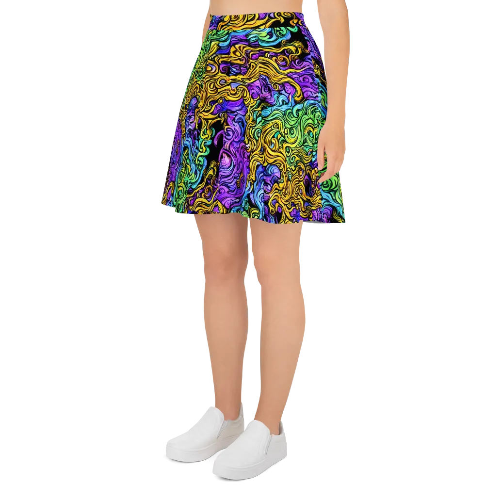 Electric Whorl on Skater Skirt — Left