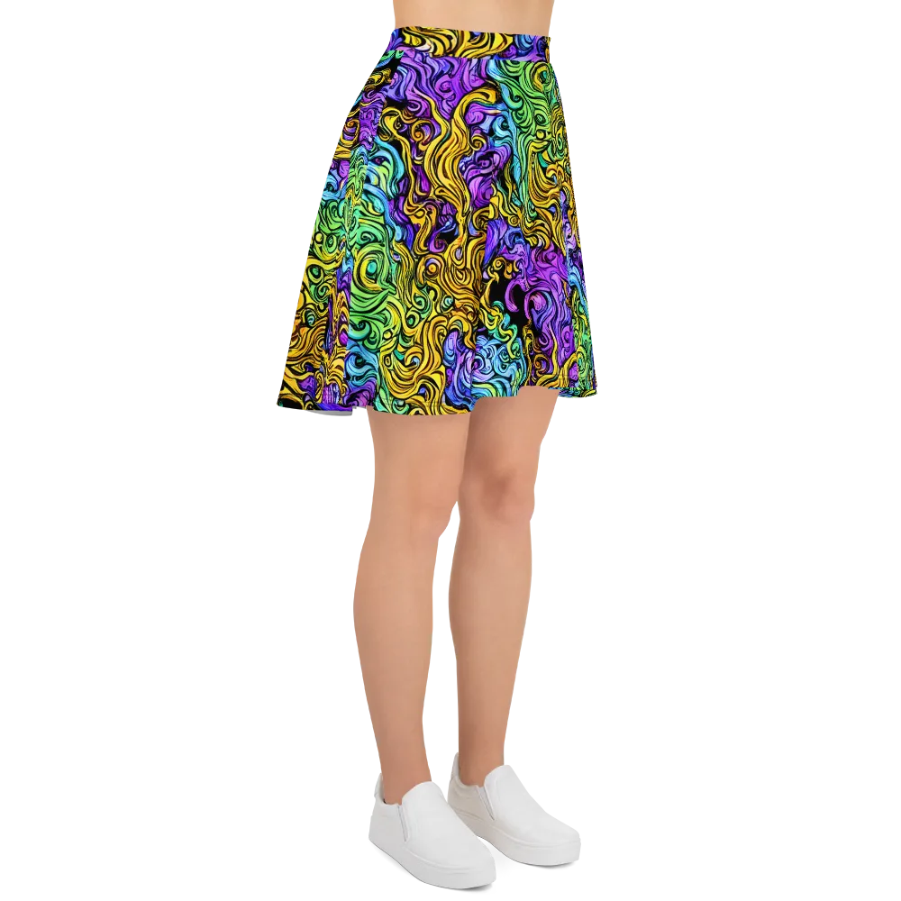 Electric Whorl on Skater Skirt — Right