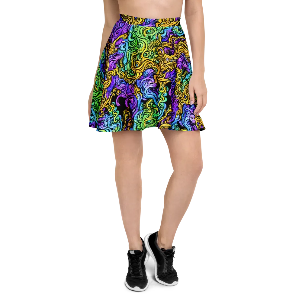 Electric Whorl on Skater Skirt — Front