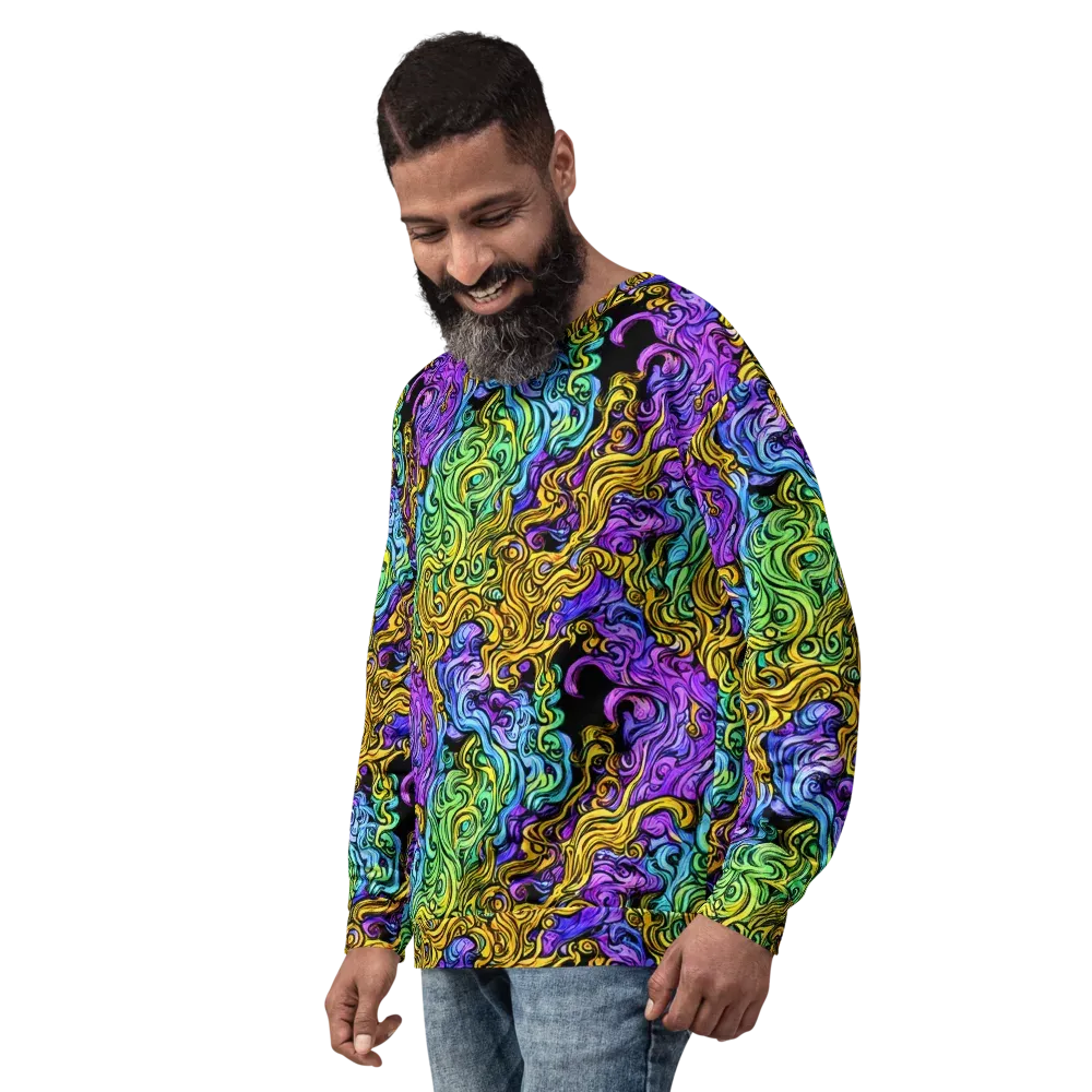 Electric Whorl on Sweatshirt — Left Front