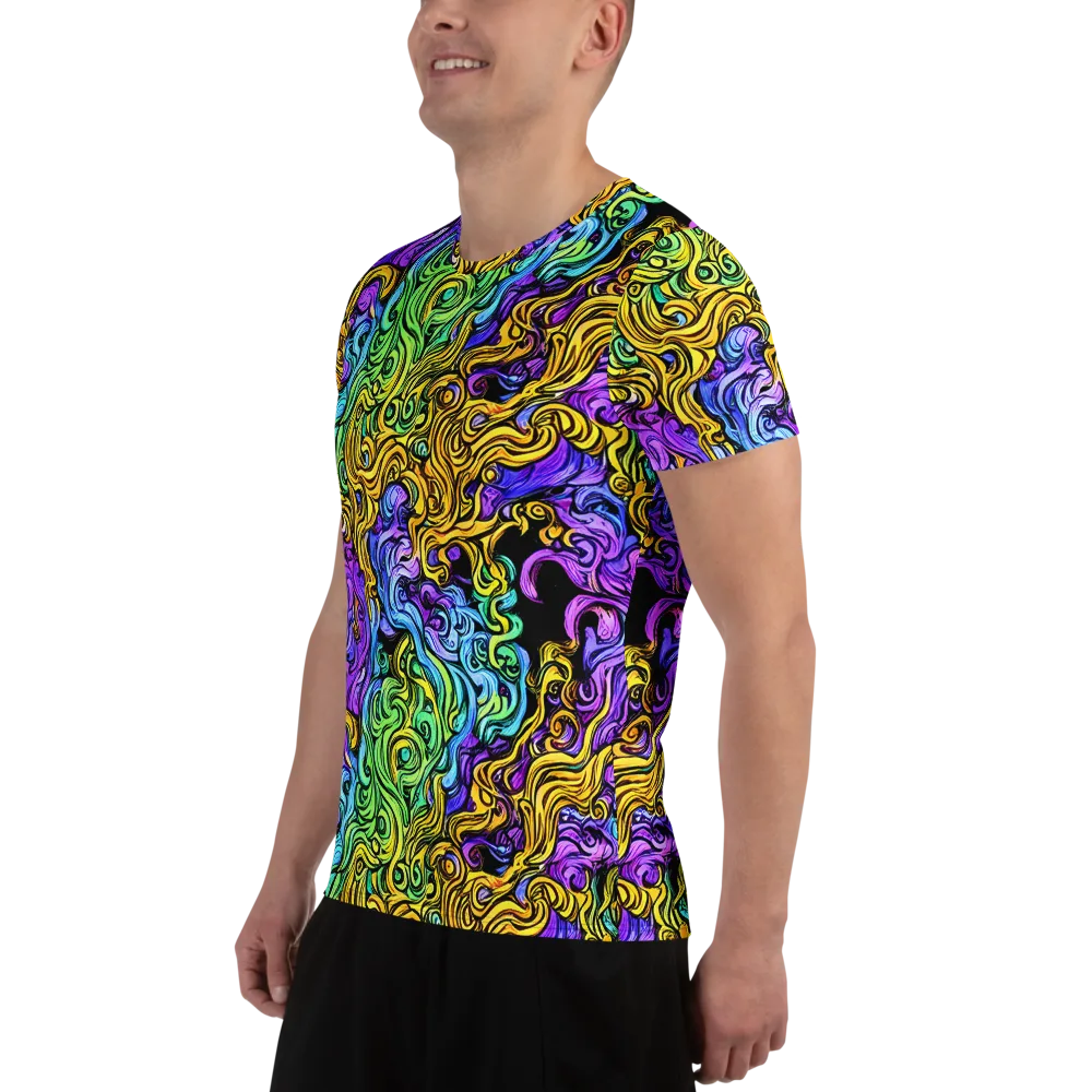 Electric Whorl on Men's Athletic T-Shirt — Left