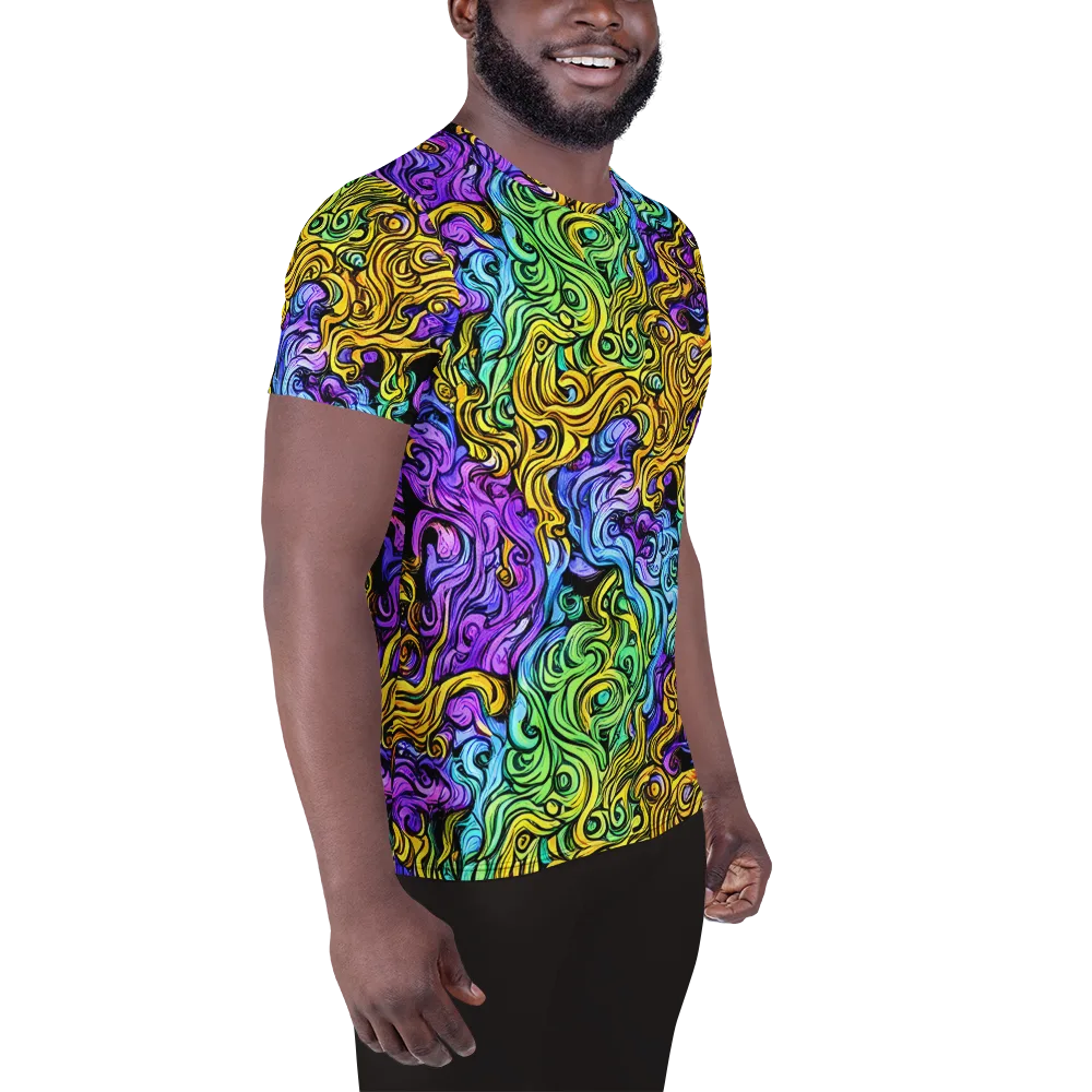 Electric Whorl on Men's Athletic T-Shirt — Right
